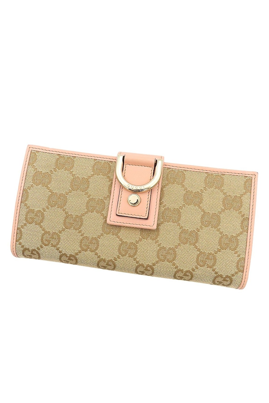 Gucci Bifold Wallet Abbey Beige Pink GG Canvas